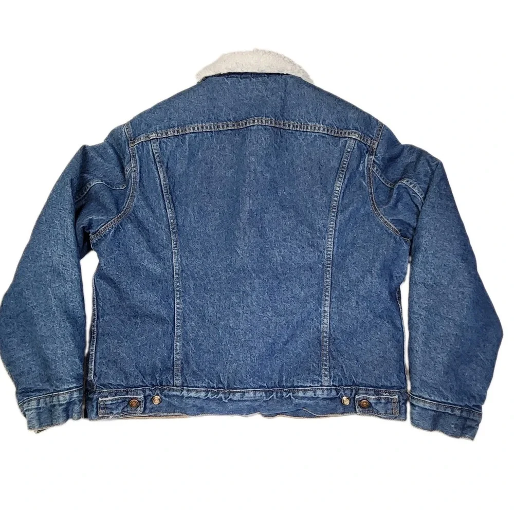 Vintage 80s Levi's Sherpa Lined Denim  Trucker Jacket  44R /L  Made In USA - EUC